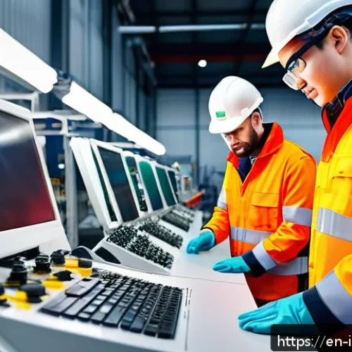 Home 32 산업재해 분석과 관련된 프로젝트 관리 - A modern industrial workplace scene showing diverse factory workers wearing safety gear including he...
